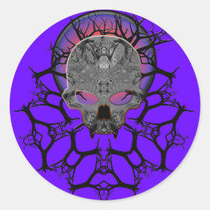 Adesivo Redondo série do crânio dos darkmetals