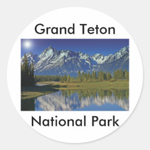 Adesivo Redondo Série grande 4 do parque nacional de Teton