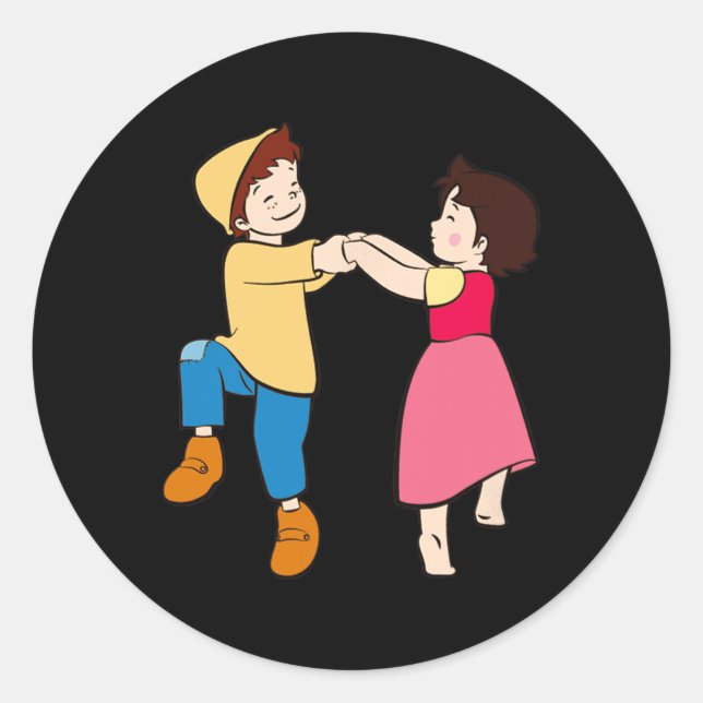 Adesivo Redondo Série Heidi E Peter Dancing (Frente)