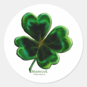 Adesivo Redondo Série Irish Shamrock Lucky Clover Sticker