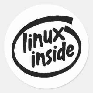 Adesivo Redondo Serie Linux para dentro