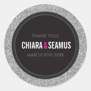 Adesivo Redondo SÉRIE SÉRIE moderno preto-brilhante prateado