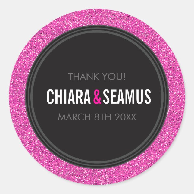 Adesivo Redondo SÉRIE SÉRIE moderno, rosa-claro-quente, preto (Frente)