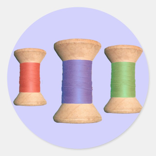 Adesivo Redondo Série Vintage Wooden Spool (Frente)