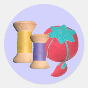 Adesivo Redondo Série Vintage Wooden Spool