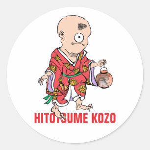 Adesivo Redondo Série Yokai: Hitotsume Kozo