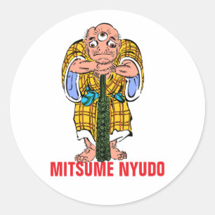 Adesivo Redondo Série Yokai: Mitsume Nyudo
