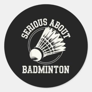 Adesivo Redondo Sério sobre Badminton
