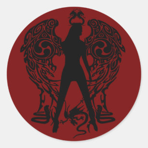 Adesivo Redondo Serpent Angel Stickers