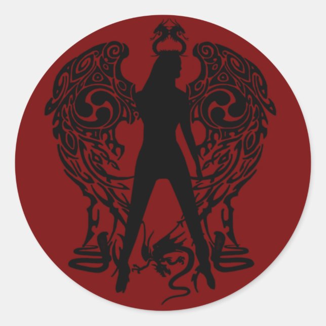 Adesivo Redondo Serpent Angel Stickers (Frente)