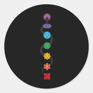 Adesivo Redondo Serpente Kundalini Ascendente 7 Chakras Yoga - Kun