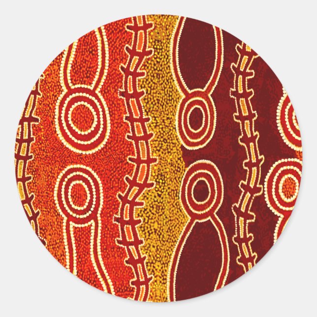 Adesivo Redondo Serpentes Aborígenes. (Frente)