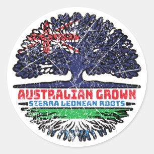 Adesivo Redondo Serra Leoa Serra Leoa Austrália Australiana