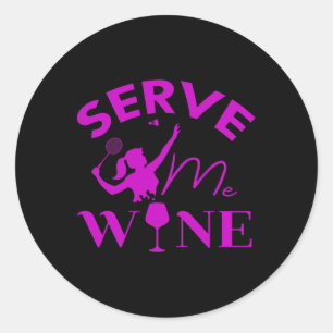 Adesivo Redondo Serve-me o vinho Engraçado, Bebendo do jogador de