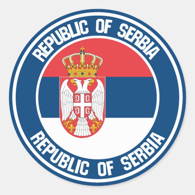 Adesivo Redondo Sérvia Round Emblem (Frente)