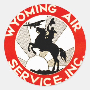 Adesivo Redondo Serviço aéreo de Wyoming