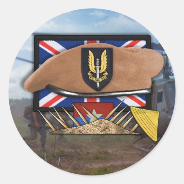 Adesivo Redondo Serviço aéreo especial australiano sas vietnam Sti (Frente)