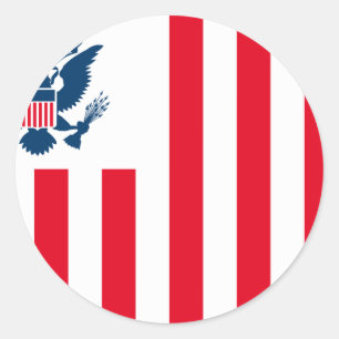 Adesivo Redondo Serviço de alfândega dos Estados Unidos, bandeir