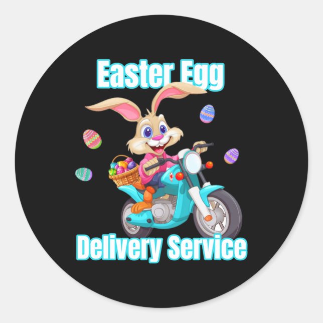 Adesivo Redondo Serviço de Entrega de Ovos de Páscoa para Pais Mãe (Frente)