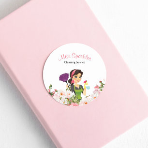 Adesivo Redondo Serviço de Limpeza de Cuecas com Autocolante