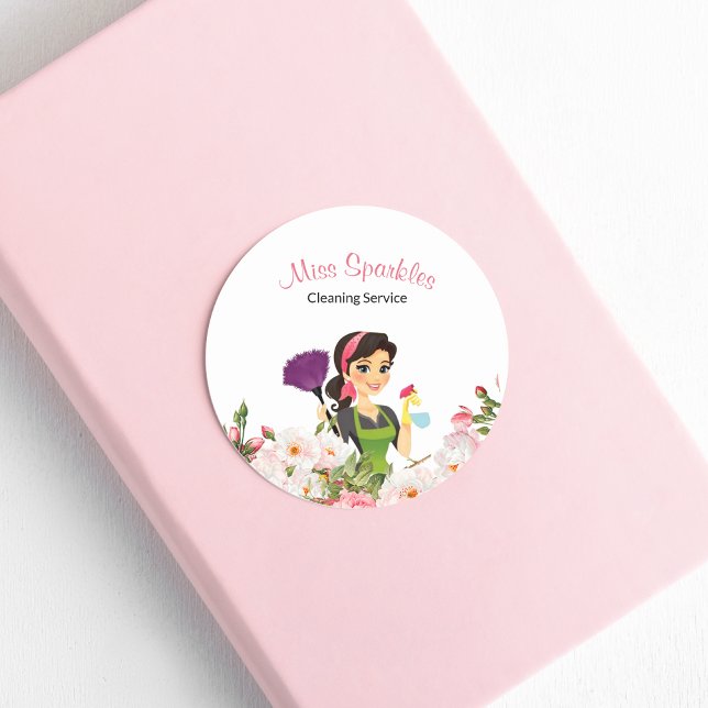 Adesivo Redondo Serviço de Limpeza de Cuecas com Autocolante (Criador carregado)