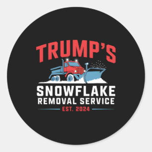 Adesivo Redondo Serviço de Remoção de Floco de Neve de Natal Trump