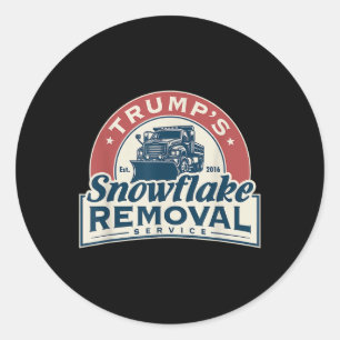 Adesivo Redondo Serviço de Remoção do Floco de Neve Enganado Trump
