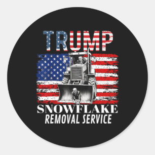 Adesivo Redondo Serviço de Remoção do Floco de Neve Funny Donald T