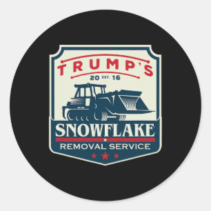 Adesivo Redondo Serviço de Rmoval Snowflake de Trump Funny Donald