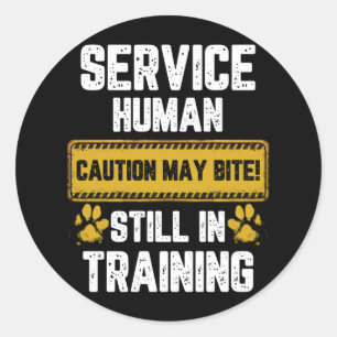 Adesivo Redondo Serviço de Sinalização de Aviso A Cuidado Humana P