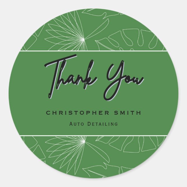 Adesivo Redondo Serviço detalhado automático tropical (Frente)