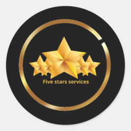 Adesivo Redondo Serviços de cinco estrelas