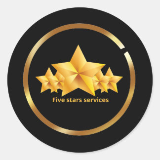 Adesivo Redondo Serviços de cinco estrelas