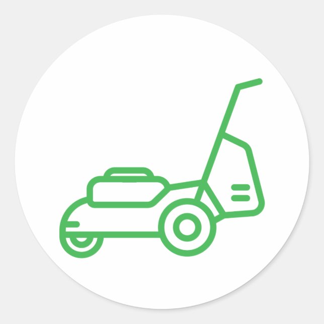 Adesivo Redondo serviços de corte de grama design (Frente)