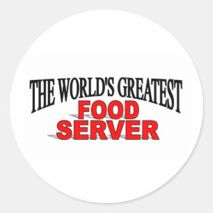 Adesivo Redondo Servidor da comida do mundo o grande