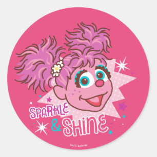 Adesivo Redondo Sesame Street Abby Cadabby - Brilho & Luz