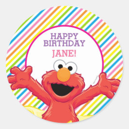 Adesivo Redondo Sesame Street | Aniversário da Menina Elmo