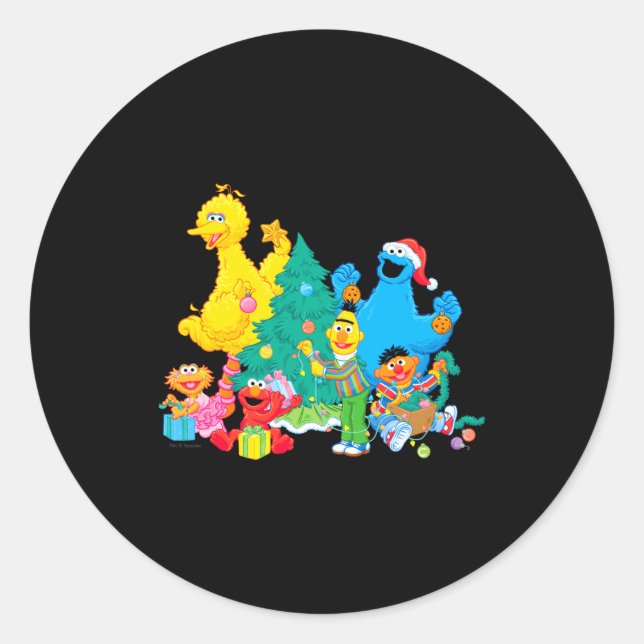 Adesivo Redondo Sesame Street Christmas Pals  (Frente)
