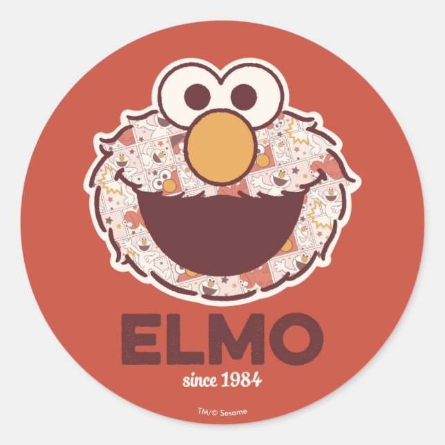 Adesivo Redondo Sesame Street | Elmo Desde 1984 (Frente)