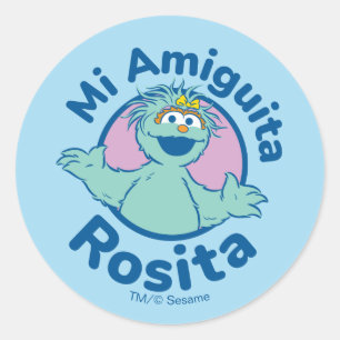 Adesivo Redondo Sesame Street   Minha Amiguinha Rosita