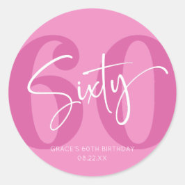 Adesivo Redondo Sessenta e sessenta e sessenta Festas de aniversár