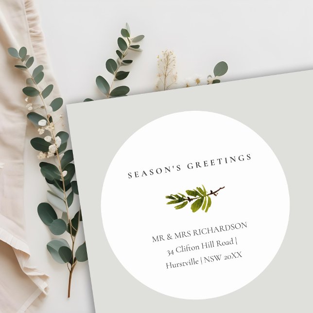 Adesivo Redondo Sessões de Natal do Pine Branch (Criador carregado)