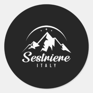 Adesivo Redondo Sestriere Itália Ski Resort Skibome Snowboard Sou