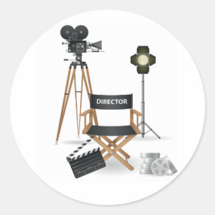 Adesivo Redondo Set Stickers do Movie Diretor