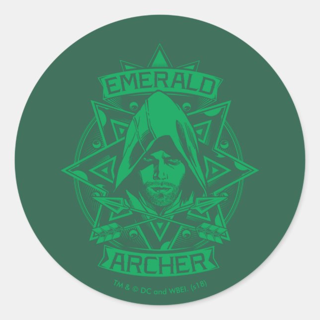 Adesivo Redondo Seta | Gráfico Emerald Archer (Frente)