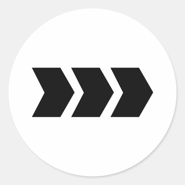 Adesivo Redondo seta para a direita (Frente)