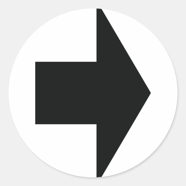 Adesivo Redondo seta para a direita (Frente)