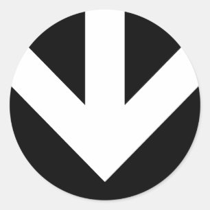 Adesivo Redondo seta para baixo. cor customizable.