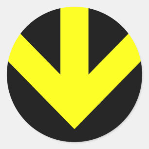 Adesivo Redondo seta para baixo. cor personalizável.