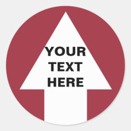 Adesivo Redondo Seta para Cima com texto personalizado